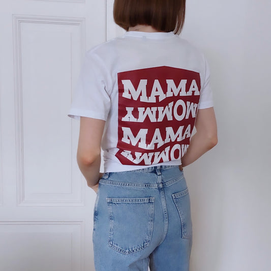 MAMA MOMMY: Classic Shirt mit Rückenprint aus Bio-Baumwolle Oeko-Tex Standard 100
