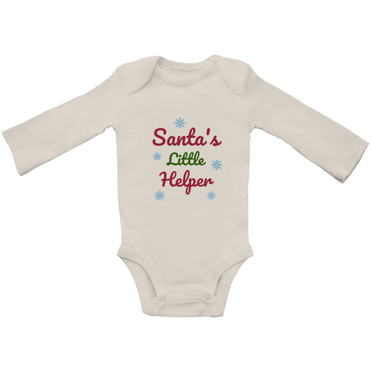 CHRISTMAS IS COMING SANTAS HELPER EDITION: Langarm Baby Body aus Bio-Baumwolle